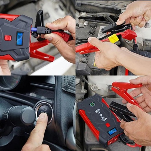 Автомобильный стартер Power Bank Battery Booster Беспроводное зарядное устройство