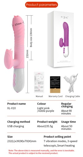 Женский скользящий ротационный вибратор Sex BUNNY
