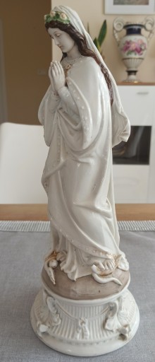 Matka Boska Maria Duża porcelanowa figurka XIX w.
