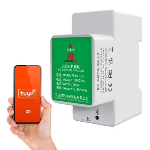 Измеритель тока электроэнергии Tuya WiFi на DIN-рейке