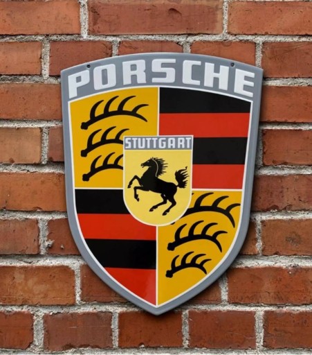 Эмалированная табличка - герб Porsche