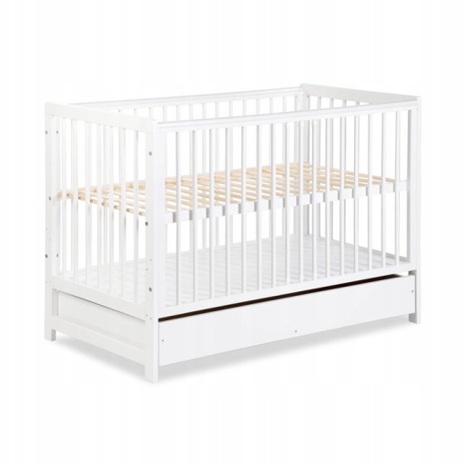 ДЕРЕВЯННАЯ МЕБЕЛЬ ДЛЯ ДЕРЕВЯННЫХ кроваток KLUPŚ TIMI БЕЛАЯ 60x120