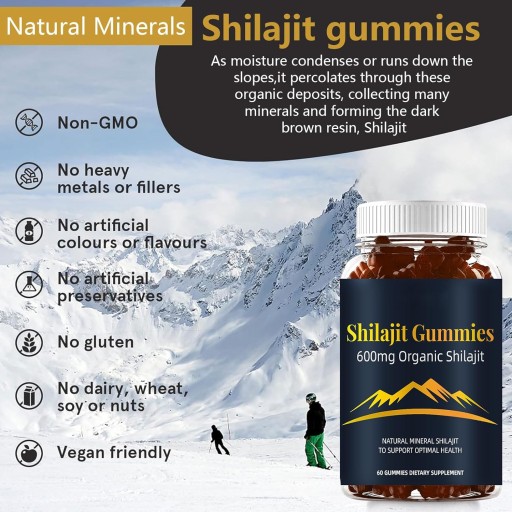 Żelki Shilajit 60 sztuk, oryginalny smak, wzbogacone 85 minerałami