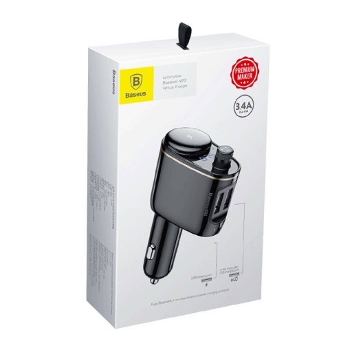 ЗАРЯДНОЕ УСТРОЙСТВО BASEUS АВТОМОБИЛЬНЫЙ ПЕРЕДАТЧИК FM BLUETOOTH 4.2 MP3 2X USB-A LED