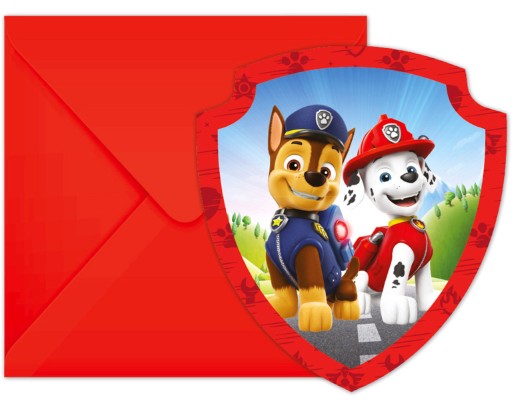 ПРИГЛАШЕНИЯ С КОНВЕРТОМ PAW PATROL - 6 ШТ - 6021