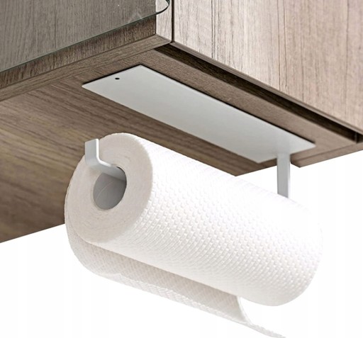 Uchwyt Wieszak na ręcznik papierowy kuchenny Loft Stal Nierdzewna Biały