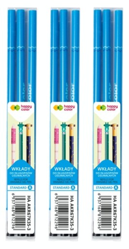 Набор Happy Color из 3 стержней для ручек диаметром 0,5 мм.