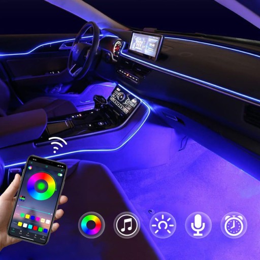 ВОЛОКОННО-ОПТИЧЕСКИЙ КОМПЛЕКТ ДЛЯ АВТОМОБИЛЕЙ AMBIENT RGB Гаджеты Кабина 7 м 6 в 1 USB + ПРИЛОЖЕНИЕ