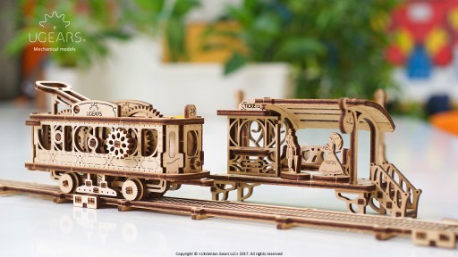 Красивый 3D деревянный пазл uGEARS Tram Line