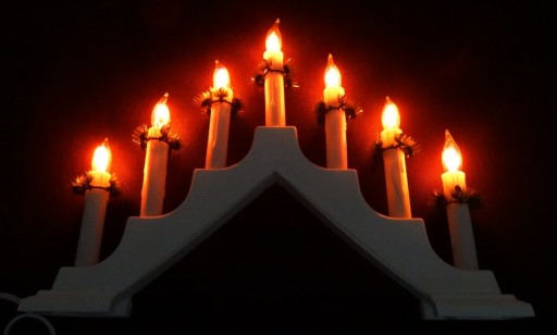 ПОДСВЕЧНИК NICE ADVENT, МИГАЮЩЕЕ ПЛАМЯ, 7 светодиодов