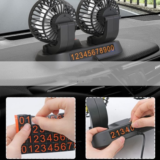WENTYLATOR WIATRACZEK SAMOCHODOWY 360° OBROTOWY 12V/24V 10W 2-biegi USB