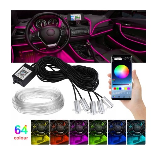 Светодиодная лента RGB NEON для салона автомобиля CARS
