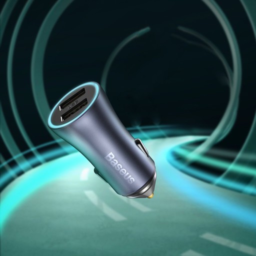 АВТОМОБИЛЬНОЕ ЗАРЯДНОЕ УСТРОЙСТВО BASEUS FAST ДЛЯ ТЕЛЕФОНА 2x USB МОЩНЫЙ ИСТОЧНИК ПИТАНИЯ 40 Вт