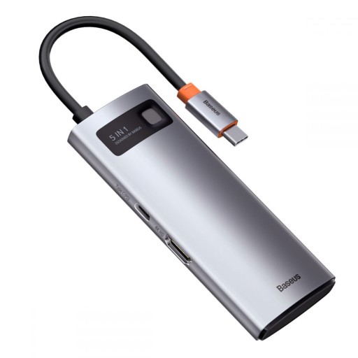 Baseus Metal Gleam HUB 5in1 USB-C PD 100W HDMI 4K 3xUSB 3.0 док-станция