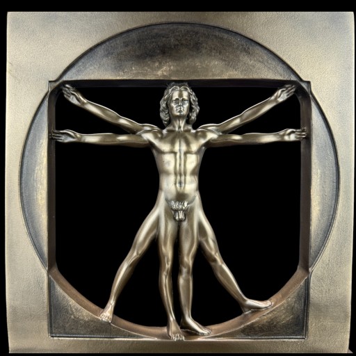 RZEŹBA LEONARDO DA VINCI człowiek witruwiański figurka VERONESE WU72944A4