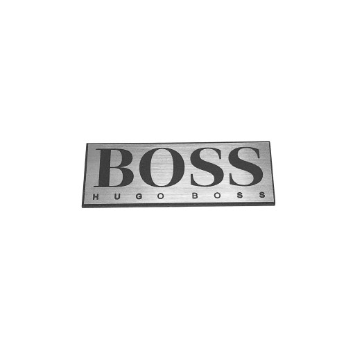 Наклейка-эмблема HUGO BOSS серебро 60х22мм