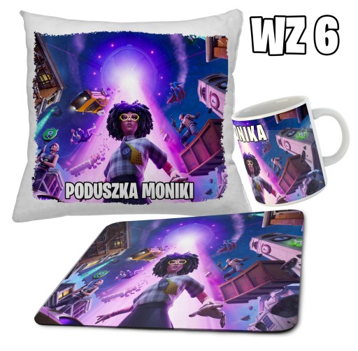 zestaw FORTNITE KUBEK + PODUSZKA + PODKŁADKA POD MYSZ + IMIĘ RÓŻNE WZORY