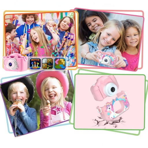 ЦИФРОВАЯ КАМЕРА ДЛЯ ДЕТЕЙ PINK CAT FULL HD 1080P КАМЕРА + КАРТА 32 ГБ