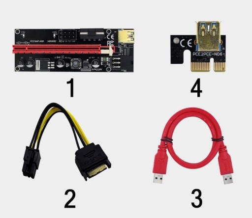 RISER 009S GOLD USB3.0 PCI-E PCI 1x-16x SATA TAPE