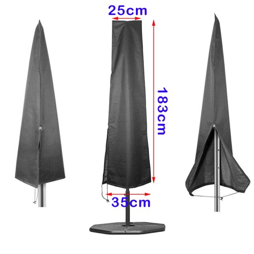 Pokrowiec na parasol zewnętrzny z zamkiem błyskawicznym 210 PU 183x25x35cm
