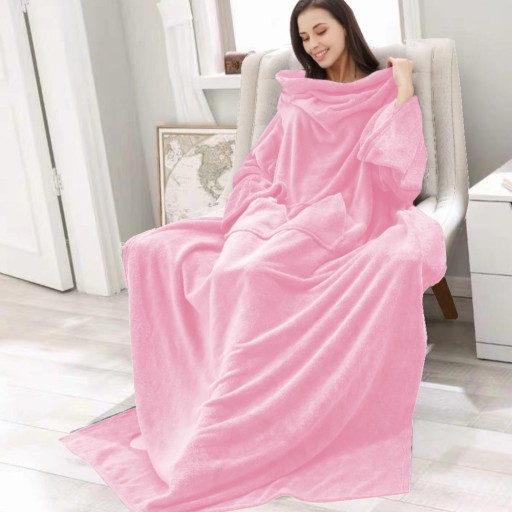 ОДЕЯЛО С РУКАВАМИ ТЕПЛАЯ СВИТШОТ OVERSIZE БАННЫЙ ХАЛАТ 2В1