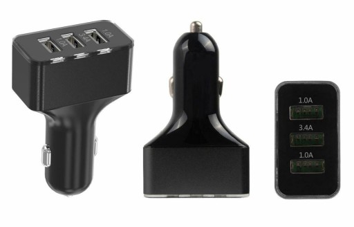 АВТОМОБИЛЬНОЕ ЗАРЯДНОЕ УСТРОЙСТВО 68712 - 3 USB 12/24 В 3,4 А 17 Вт