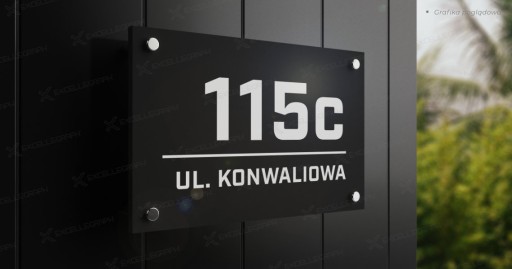 Duża tabliczka adresowa na dom numer domu antracyt