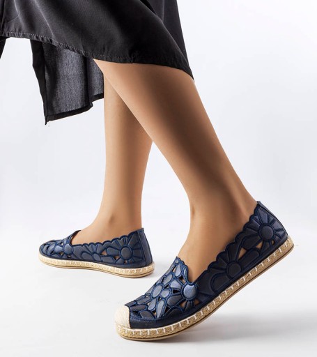Hers Espadryle damskie szare ażurowe balerinki Kolor r. 38