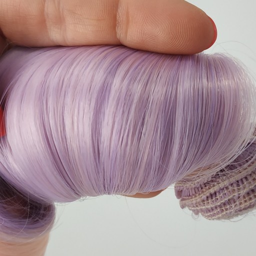 FIOLET+RÓŻ Ombre - Kręcone 15cm - Włosy do Lalek