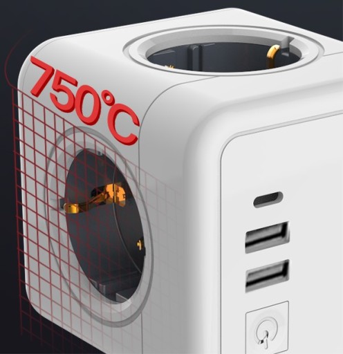 СТРУКТУРА ДЛЯ ЗАЩИТЫ ОТ ПЕРЕНАПРЯЖЕНИЯ POWER CUBE РАЗДЕЛИТЕЛЬ УДЛИНИТЕЛЬНЫЙ КАБЕЛЬ 7-в-1 USB!