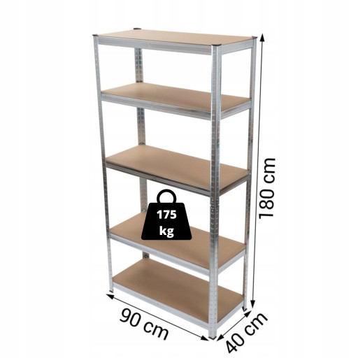 2X МЕТАЛЛИЧЕСКИЕ ГАРАЖНЫЕ СТЕЛЛАЖИ ДЛЯ ХРАНЕНИЯ 180x90x40 см