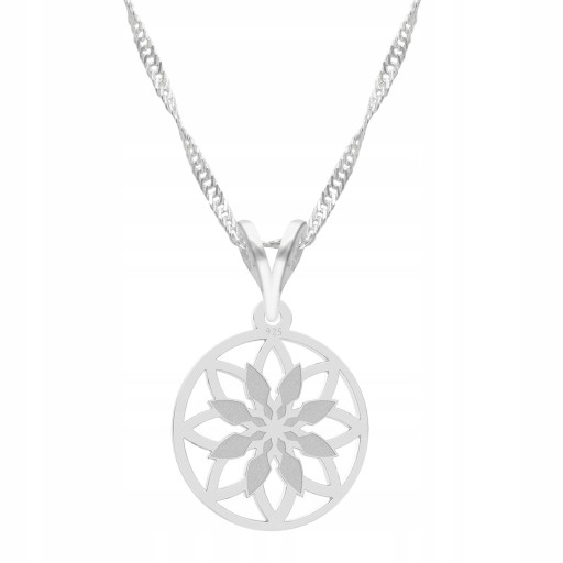 Серебряное колье-цепочка 925 Ажурная розочка