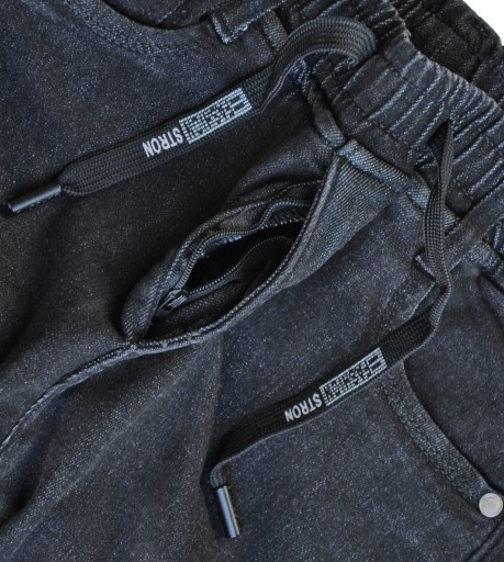 BENET Джинсовые брюки черные JOGGERS утепленные флисом 140/146