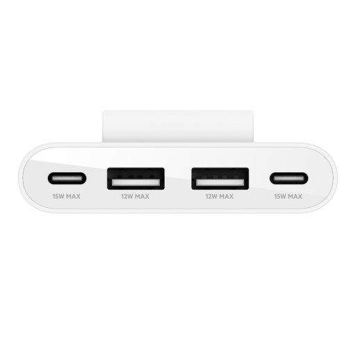 4-портовый USB-удлинитель питания Belkin 2xC 2xA 30 Вт, белый