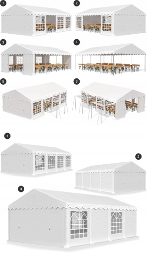 Промышленная складская палатка Garden Party - SUMMER WHITE ABIKO 3x9m