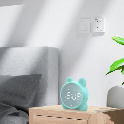 Bezprzewodowy budzik z głośnikiem Bluetooth, zielony