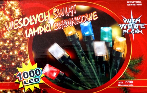 ЕЛОЧНЫЕ ОГНИ 1000 + ВСПЫШКА РАЗНОЦВЕТНАЯ СО ВСПЫШКОЙ