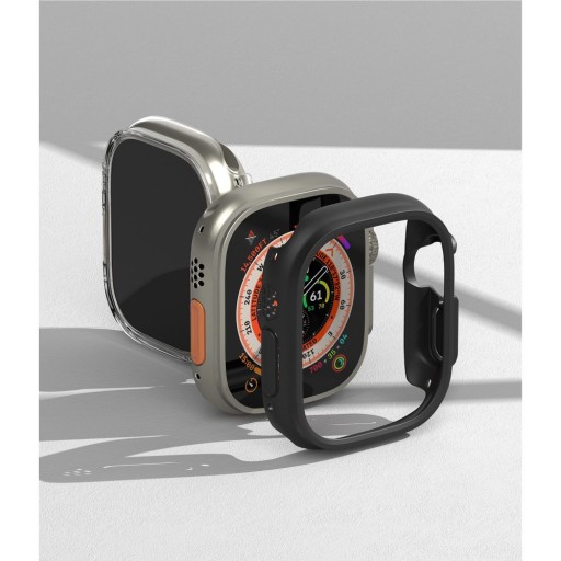 НАБОР RINGKE SLIM 2-PACK APPLE WATCH ULTRA 1 / 2 (49 ММ) ПРОЗРАЧНЫЙ и МАТОВЫЙ ЧЕРНЫЙ