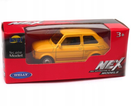 Модель Fiat 126p 1:60 WELLY MALUCH Желтый малыш