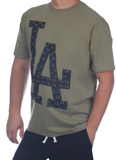 T-SHIRT MĘSKI KOSZULKA BAWEŁNIANA KHAKI TS2345_M