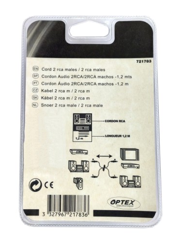 Кабель 2 x RCA Chinch 120 см Optex