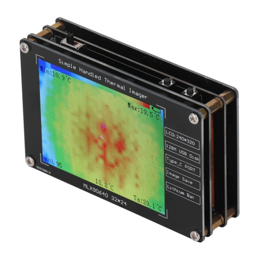 Cyfrowa kamera termowizyjna LCD o przekątnej 2,8 cala z baterią.