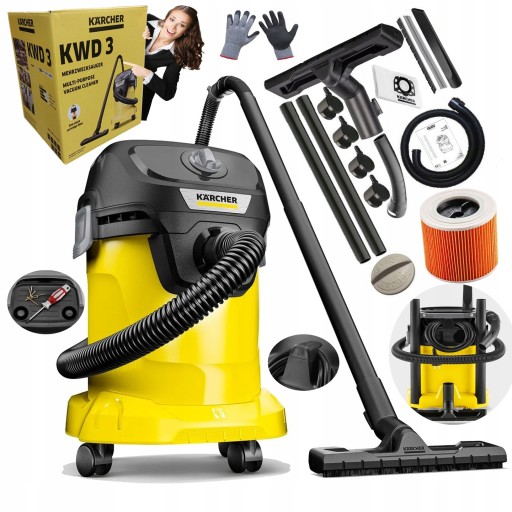 ПРОМЫШЛЕННЫЙ ПЫЛЕСОС KARCHER BLACK WD3 БЕЗРЕШЕННЫЙ