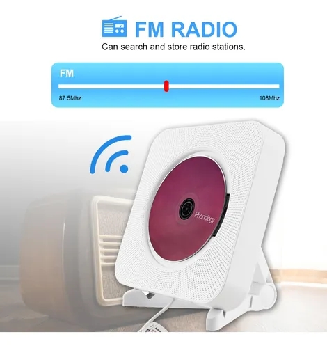 Настенный проигрыватель компакт-дисков FM-радио Bluetooth USB MP3