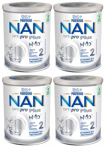 4x модифицированное молоко NAN 2 Optipro Plus 800г