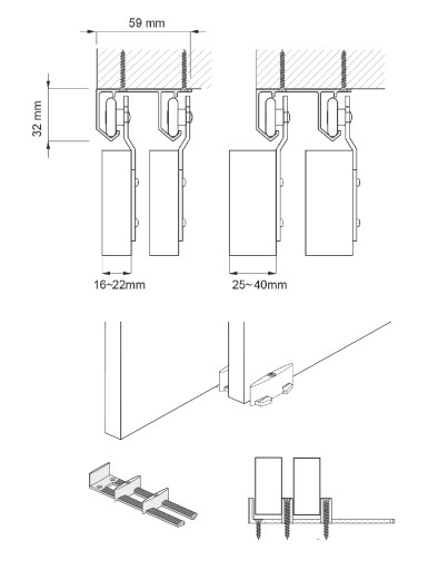 System do drzwi przesuwnych w szafach ZOL 2000 /3D