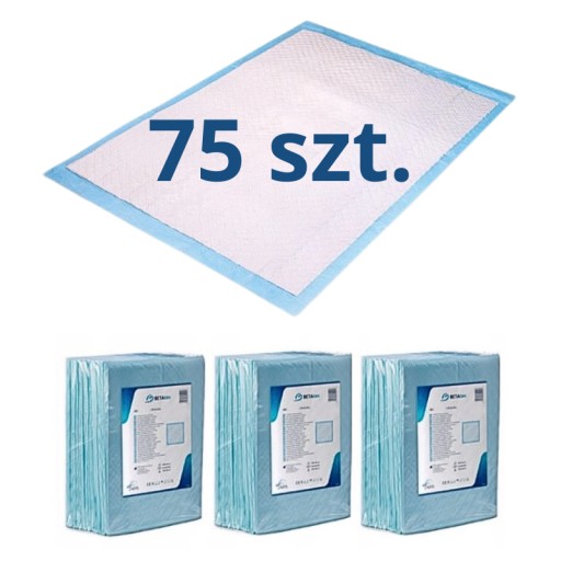 MATY JEDNORAZOWE chłonne 60x60 cm PODKŁADY higieniczne MOCNE ZARYS 75 szt.