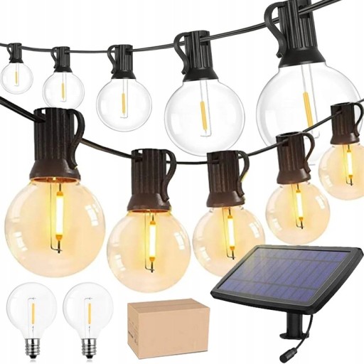 Girlanda SOLARNA LAMPKI OGRODOWE 25 ŻARÓWKI LED