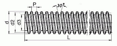 Śruba trapezowa 26x5 - lewa 250-490 mm
