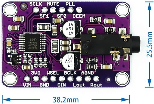 2 szt. CJMCU-1334 moduł DAC UDA1334A I2S DAC płyta modułu dekodera dźwięku